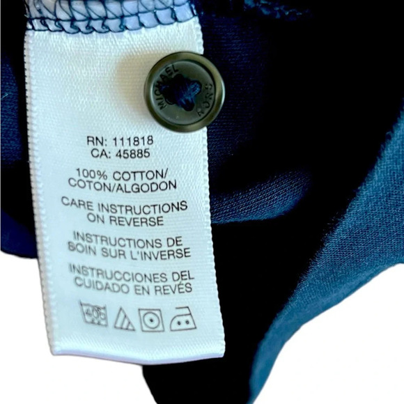 Men’s Michael Kors Cotton, Short Sleeve Polo, Navy/Gray Trim, Size L - Picture 9 of 9